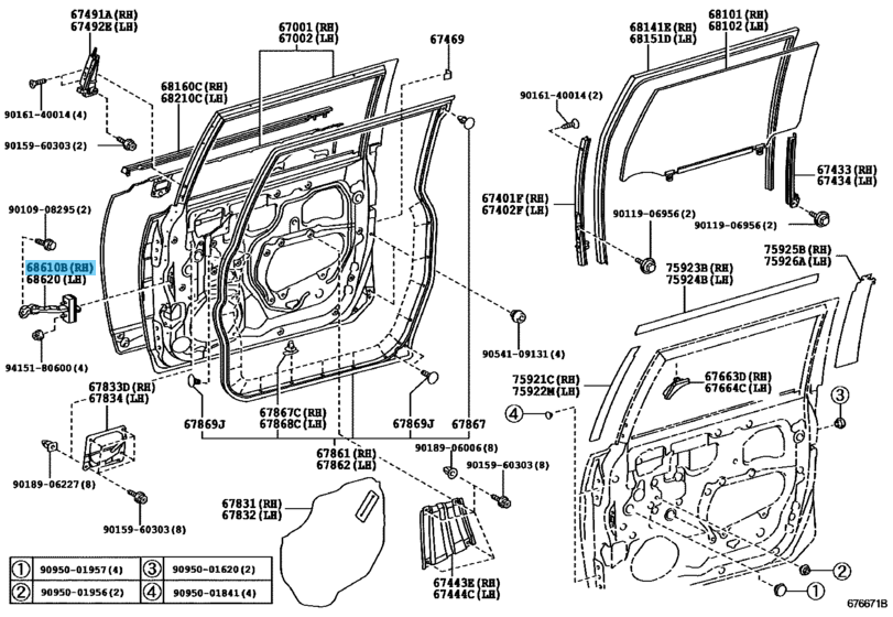 TOYOTA FJ CRUISER 07-14 4RUNNER 03-09 Genuine Front Door Check Stopper Right OEM