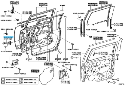 TOYOTA FJ CRUISER 07-14 4RUNNER 03-09 Genuine Front Door Check Stopper Right OEM