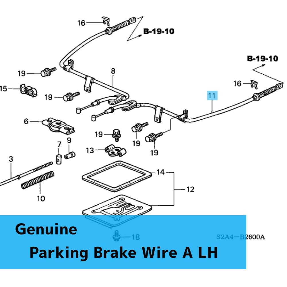 HONDA S2000 AP1 AP2 '00-09 Genuine Parking Brake Wire A LH 47560-S2A-013 OEM