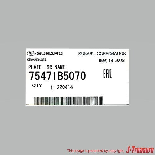 SUBARU SAMBAR KV 90-99 Genuine Rear Gate Name Plate Label 75471B5070 OEM