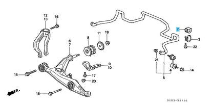 HONDA CR-V RD1 RD2 1997-2001 Genuine Front & Rear Stabilizer Holder Bush OEM