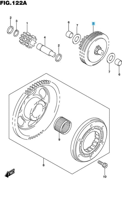 SUZUKI DR-Z400SM 05-08 13-19 21-24 Genuine Starter Idle Gear Limiter 12600-29F00