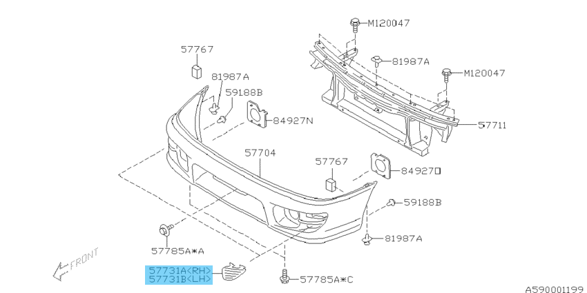 SUBARU IMPREZA WRX STi GC8 GF8 Genuine Front Bumper Lower Vent Cover RH & LH Set