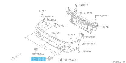 SUBARU IMPREZA WRX STi GC8 GF8 Genuine Front Bumper Lower Vent Cover RH & LH Set