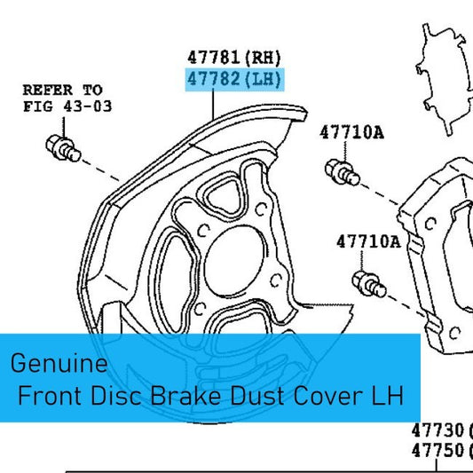 LEXUS IS250 GSE35 '14-15 Genuine F/Disc Brake Dust Cover LH 47782-30230 For AWD