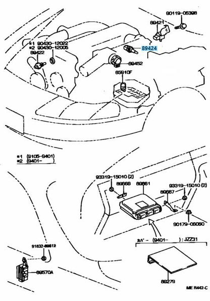 TOYOTA Genuine Inlet Air Temperature Sensor (E.F.I.) 89424-24010 8942424010 OEM