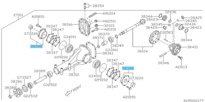 SUBARU IMPREZA WRX STI GRF 04-14 Genuine Rear Differential Bearing Holder x2 Set