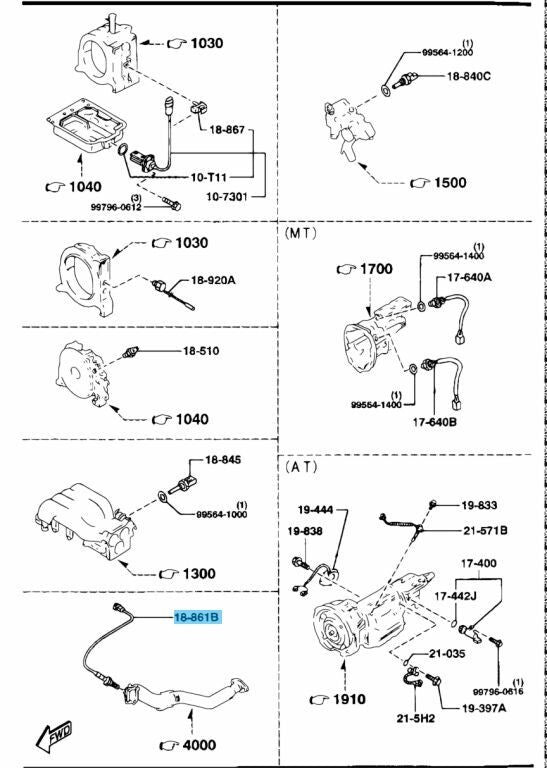 MAZDA RX-7 FD3S 1993-1995 Genuine Oxygen Sensor N3A1-18-861A OEM