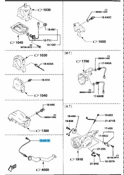 MAZDA RX-7 FD3S 1993-1995 Genuine Oxygen Sensor N3A1-18-861A OEM