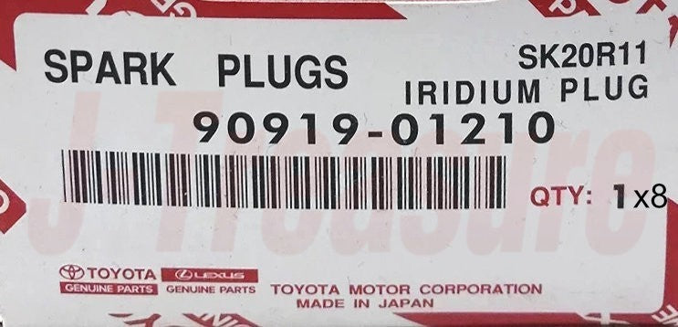 TOYOTA LAND CRUISER UZJ100/200 '99-11 Genuine Spark Plug 90919-01210 x8 Set