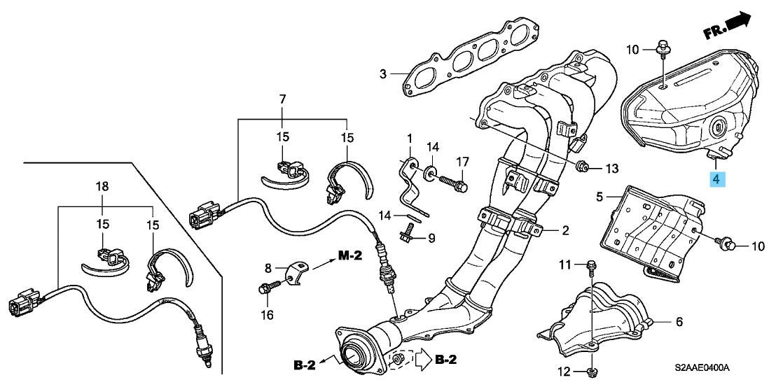 HONDA S2000 AP1 '00-09 Genuine Exhaust Manifold Cover Comp A 18120-PCX-010 OEM