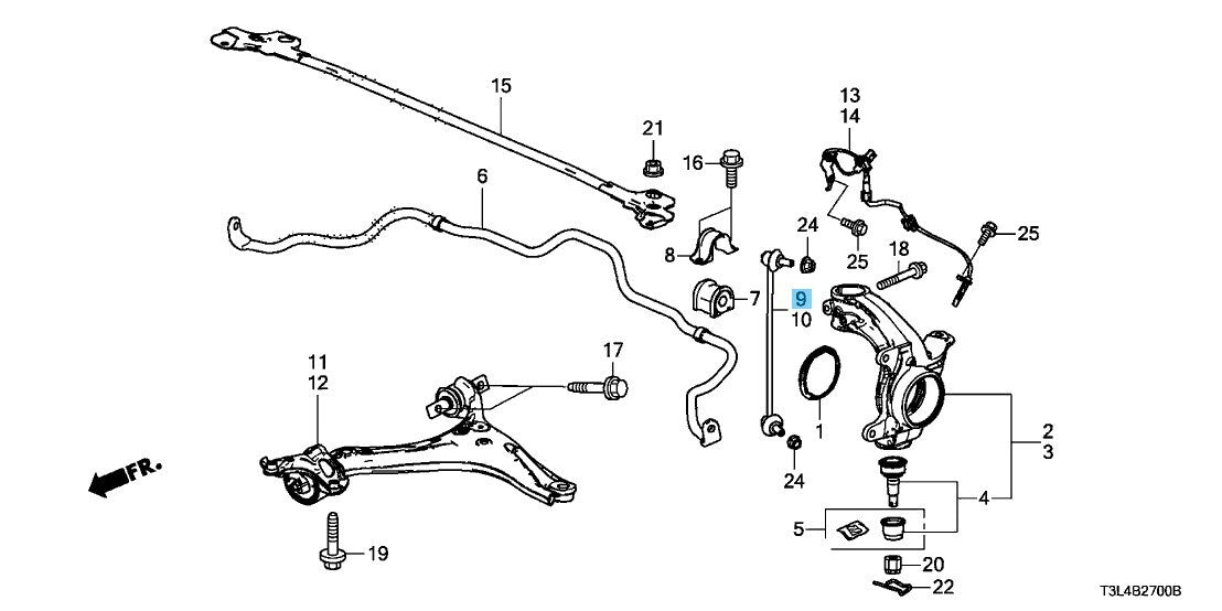 HONDA ACCORD 2013-2017 Genuine Front Stabilizer Link RH 51320-T2A-A01 OEM