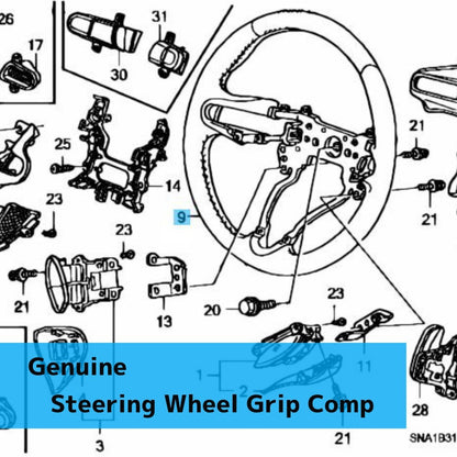 HONDA CIVIC TYPE-R FD2 '07-10 Genuine Steering Wheel Grip Comp 78501-SNW-N71ZA