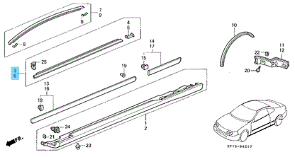 HONDA ACURA INTEGRA DC1 DC2 Genuine Front Door Window Molding RH & LH Set OEM