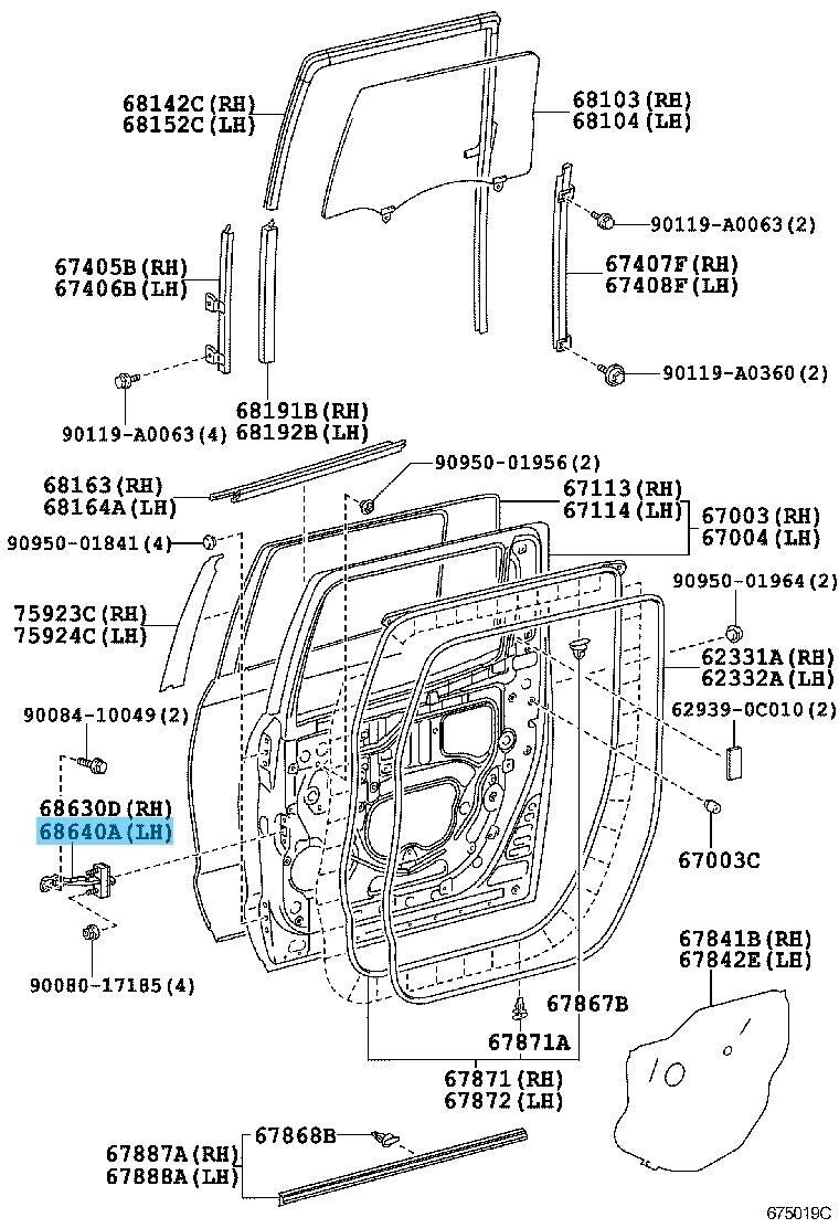 TOYOTA TUNDRA UPK51 2007-2021 Genuine Rear Door Check Assy LH 68640-0C050 OEM