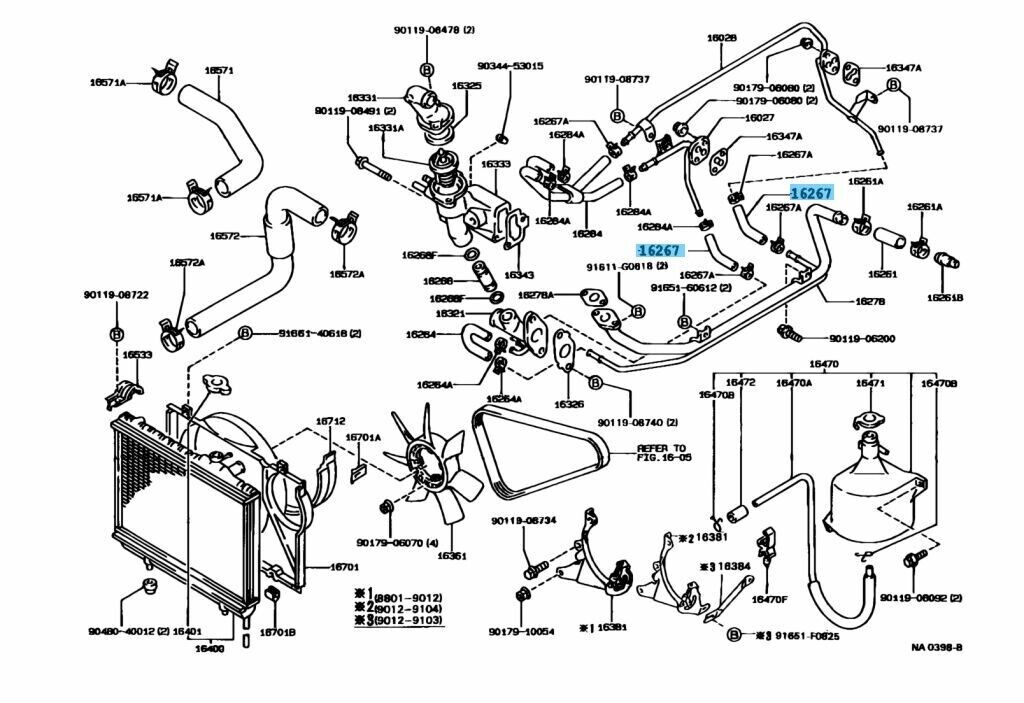 TOYOTA SUPRA GA70 GA70H Genuine 1G-GTEU Water By-Pass Hose No.3 90910-05169 OEM