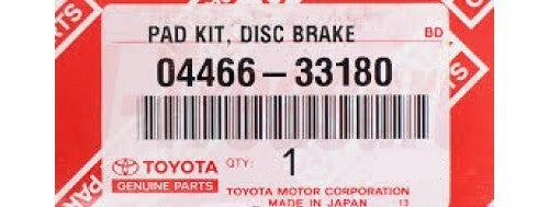 TOYOTA CAMRY ACV40 07-11 Genuine Rear Disc Brake Pad Kit (Pad Only) 04466-33180