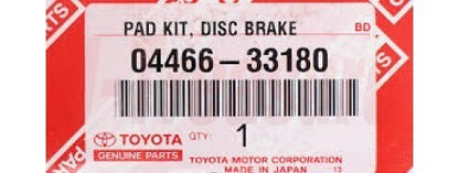 TOYOTA CAMRY ACV40 07-11 Genuine Rear Disc Brake Pad Kit (Pad Only) 04466-33180