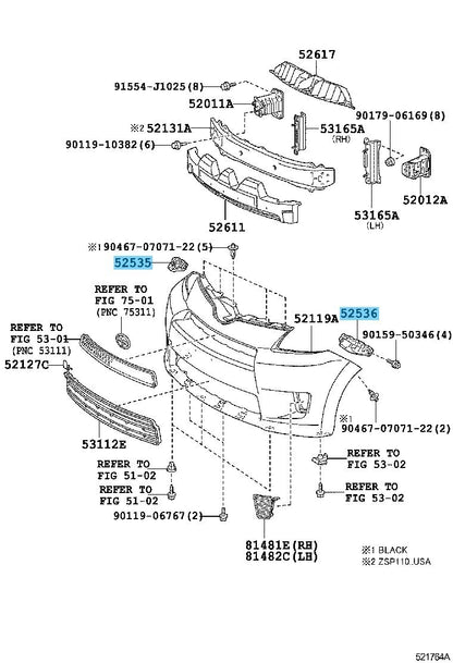 TOYOTA SCION xD ZSP110 '08-14 Genuine Front Bumper Side Retainer RH & LH Set OEM