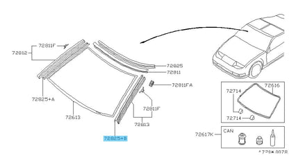 NISSAN 300ZX Z32 '90-96 Genuine F/Windshield Moulding Fastener LH 72729-30P00