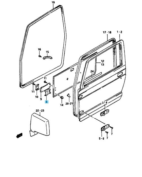 SUZUKI SAMURAI SJ410 SJ413 1986-1995 Genuine Opening Trim Protector x2 Set OEM