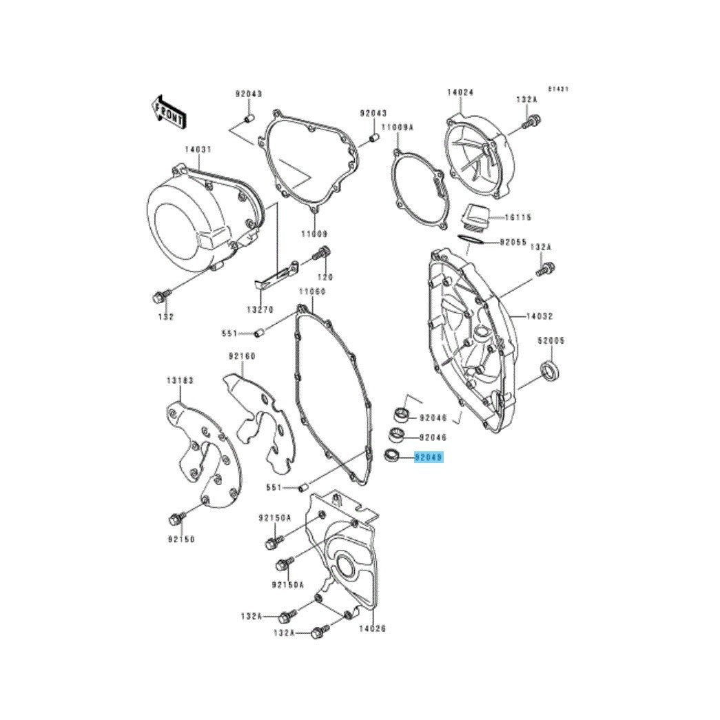 KAWASAKI NINJA ZX-6 ZX600# '90-02 Genuine Oil Seal 92049-1271(TB12205.5) OEM