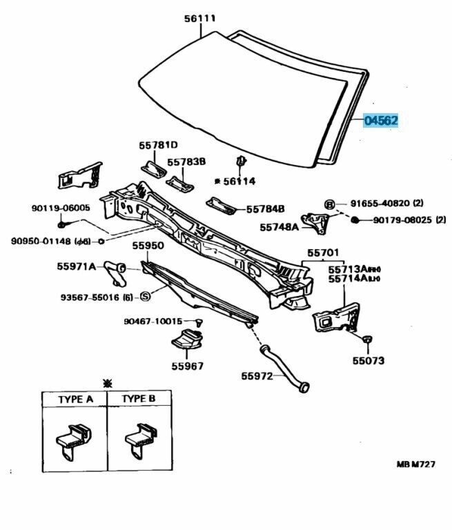 TOYOTA SUPRA JZA70 86-92 Genuine Back Window Glass Dam Kit 04562-30040 OEM