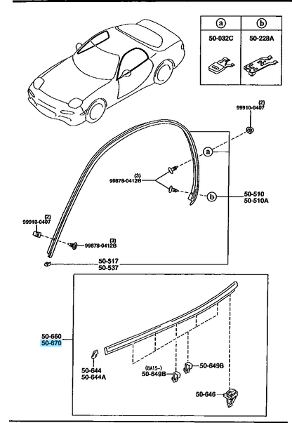 MAZDA RX-7 FD3S Genuine Front Door Belt Line Molding Left Side FD01-50-650E OEM