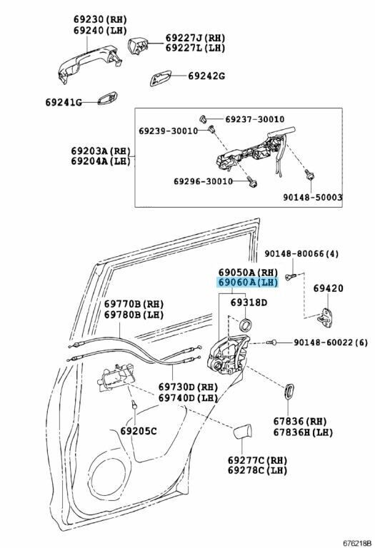 TOYOTA LEXUS Genuine Door Lock Actuator Assy Rear W/Motor Left 69060-33120 OEM