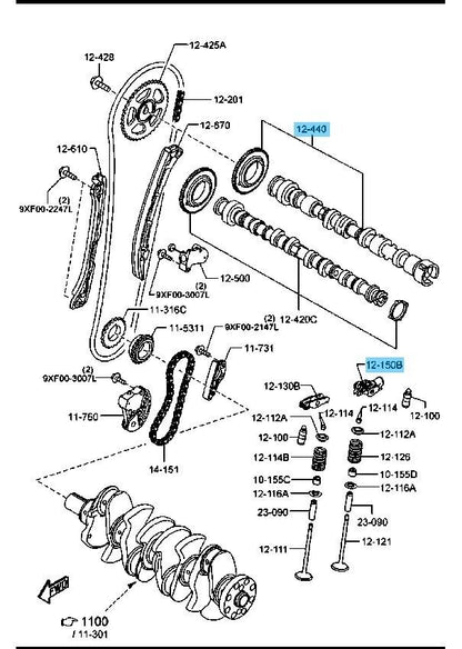 MAZDA CX-5 KE KF 12-18 Genuine SH-VPTS Exhaust Camshaft & Rocker Arm x4 Set OEM