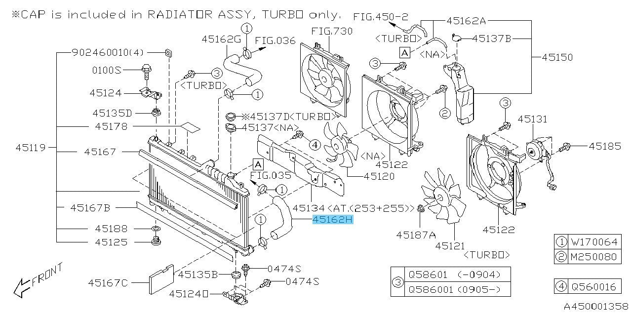 SUBARU IMPREZA WRX STI GE GV '08-14 Genuine Radiator Outlet Hose 45161AG010 OEM