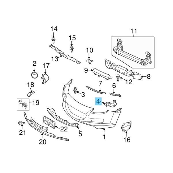 MAZDA RX-8 04-08 Genuine Front Bumper Side Bracket Retainer No.2 F151-50-0U1E