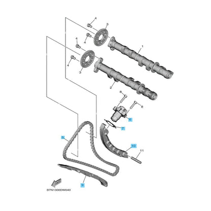 YAMAHA MT-09 '21-24 XSR900 '22-24 Genuine Cam Chain & Damper & Tensioner Set OEM