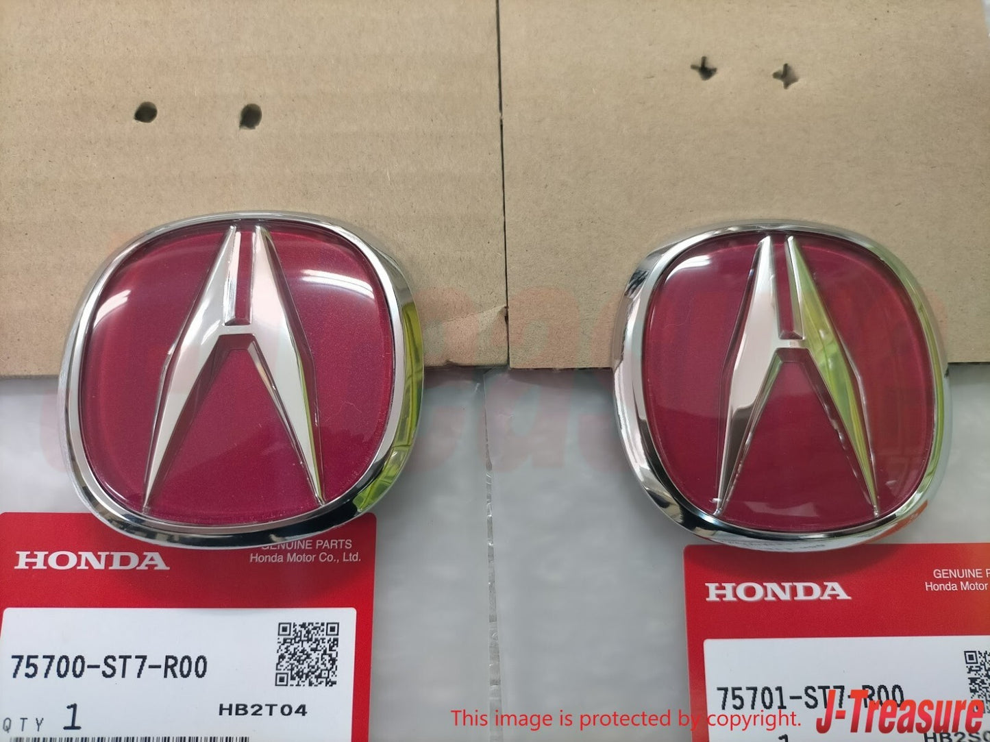 HONDA ACURA INTEGRA TYPE-R DC2 97-01 Genuine "A" Emblem Red Front & Rear Set OEM