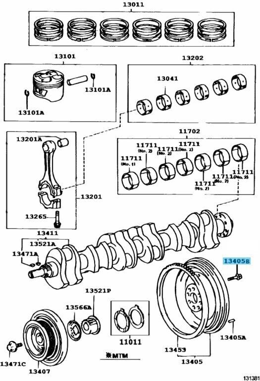 TOYOTA LEXUS Genuine Flywheel Setting Bolt 90910-02103 8pcs Set OEM