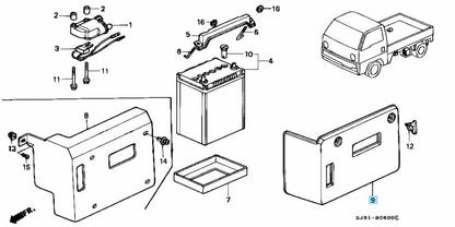 HONDA ACTY TRUCK HA3/4 CRAWLER HA5 90-99 Genuine Battery Cover 31531-SJ6-030 OEM
