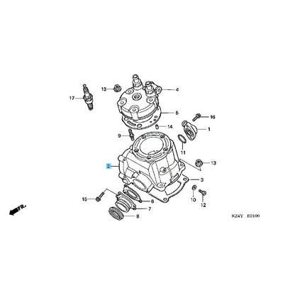 HONDA CR125R 2000-2001 Genuine Engine Cylinder A 12110-KZ4-L10 OEM
