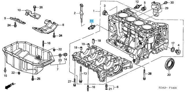 HONDA CR-V RD4 RD5 RE3 RD4 2002-2009 Genuine Knock Sensor 30530-PPL-A01 OEM