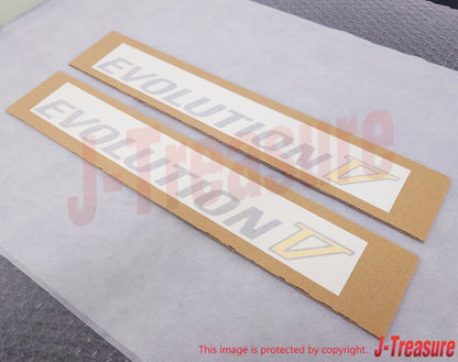 MITSUBISHI EVO5 CP9A Genuine "EVOLUTION V" Side Door Decal Silver Yellow Set OEM