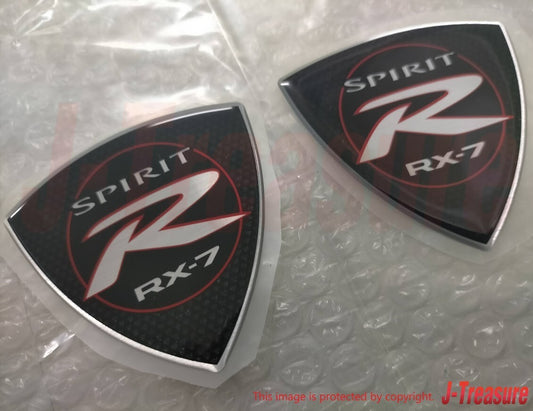MAZDA RX-7 FD3S Genuine SPIRIT R Fender Side Emblem Badge Ornament 2pcs Set OEM