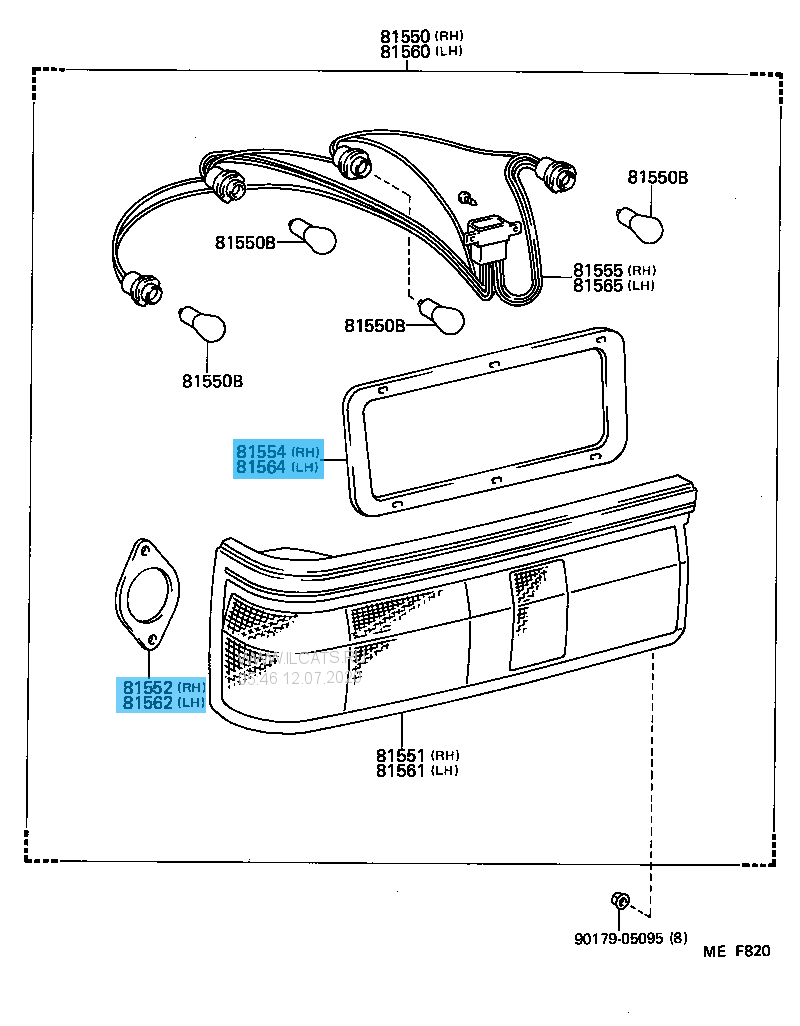 TOYOTA LEVIN TRUENO AE86 Genuine 3door Tail Lamp Light Gasket RH & LH Set OEM
