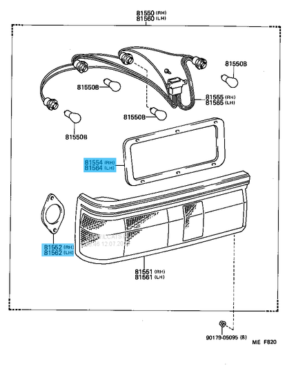 TOYOTA LEVIN TRUENO AE86 Genuine 3door Tail Lamp Light Gasket RH & LH Set OEM