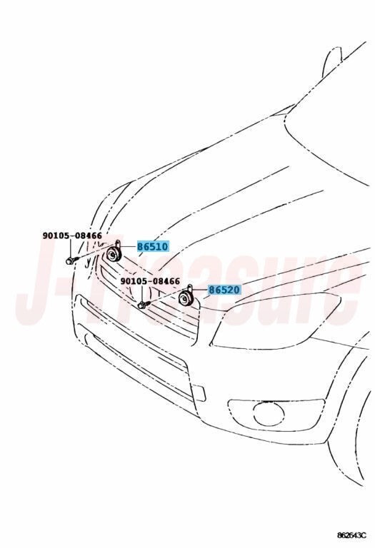 TOYOTA RAV4 ACA30 2006-2022 Genuine High & Low Pitched Horn Assy Set OEM