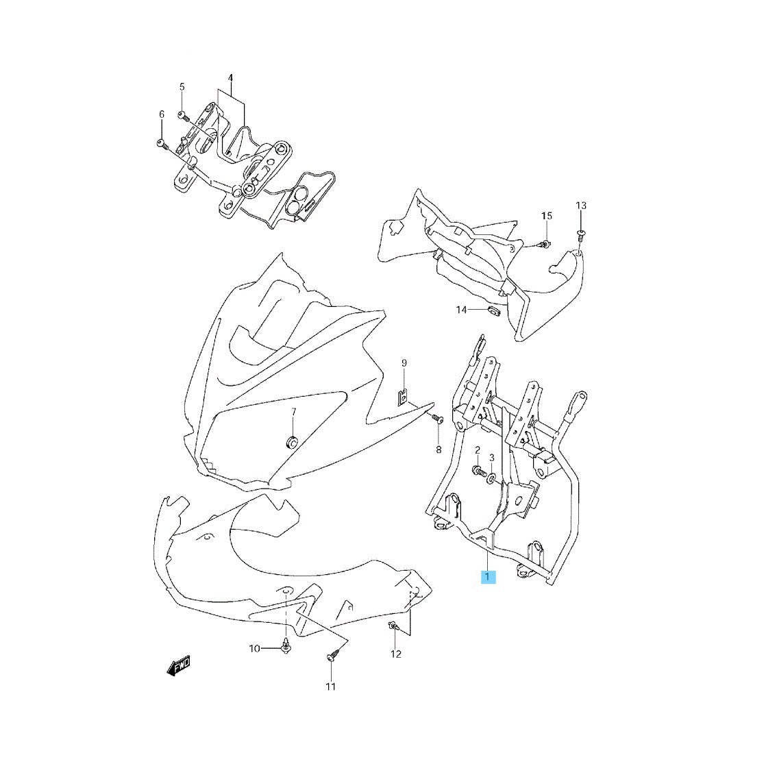 SUZUKI V-STROM DL650 '04-11 DL1000 '04-12 Genuine Cowling Brace 94510-27G01 OEM