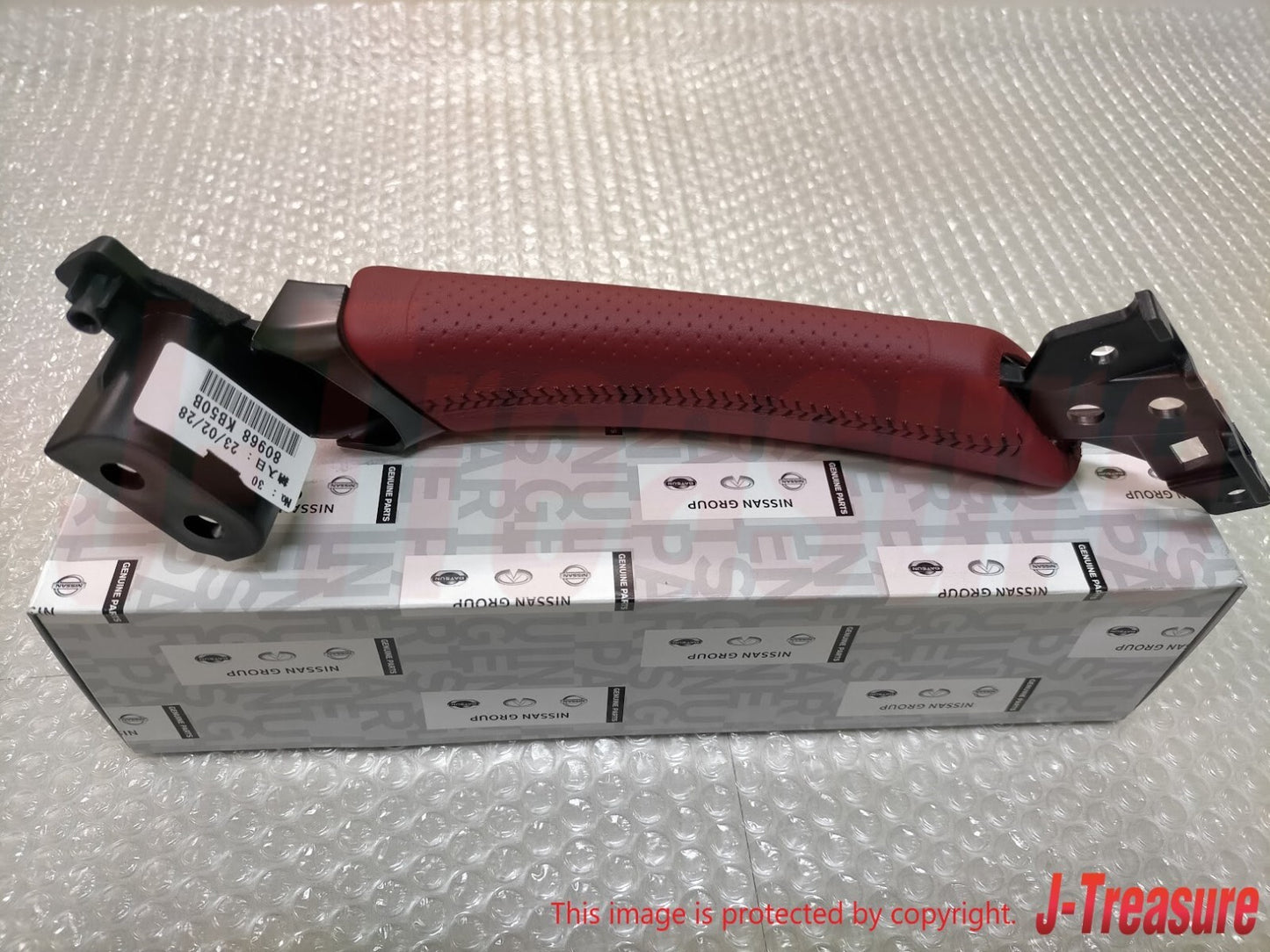 NISSAN R35 GT-R Black Edition Genuine Red Leather Door Pull Handle RH & LH Set