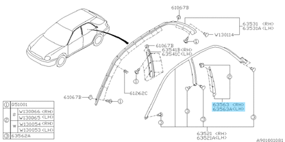 SUBARU IMPREZA WRX STi 2002-2007 Genuine B Pillar Cover Garnish RH & LH Set OEM