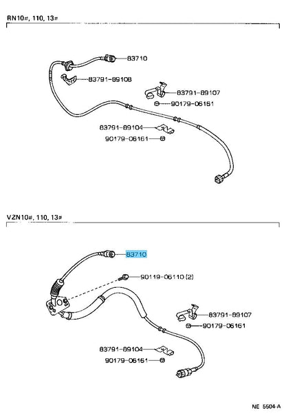TOYOTA 4RUNNER VZN13# 94-95 Genuine Speedometer Drive Cable Assy 83710-35490 OEM