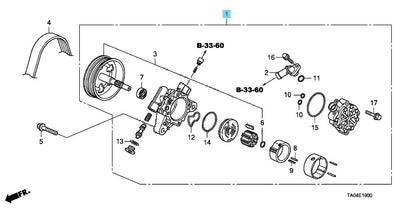 HONDA ACCORD 2008-2012 Genuine Power Steering Pump Assy 56100-R40-P05 OEM
