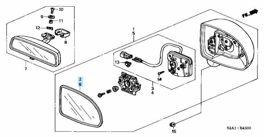 HONDA S2000 AP1 AP2 Genuine Side View Mirror Convex Version Right & Left Set OEM