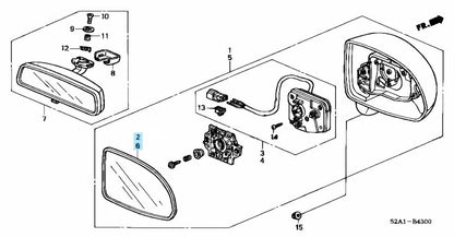 HONDA S2000 AP1 AP2 Genuine Side View Mirror Convex Version Right & Left Set OEM